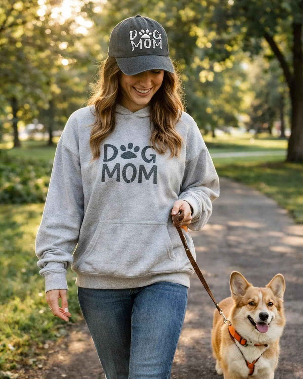 Women'S Embroidered Dog Mom Hat Adjustable Denim Baseball Cap