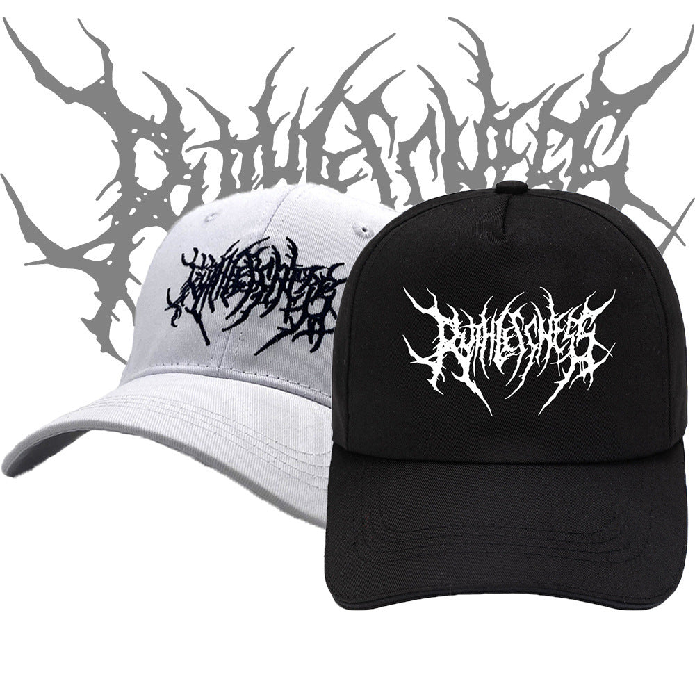Embroidered Cotton Baseball Cap – Unisex Sun Protection Hat | Black & White