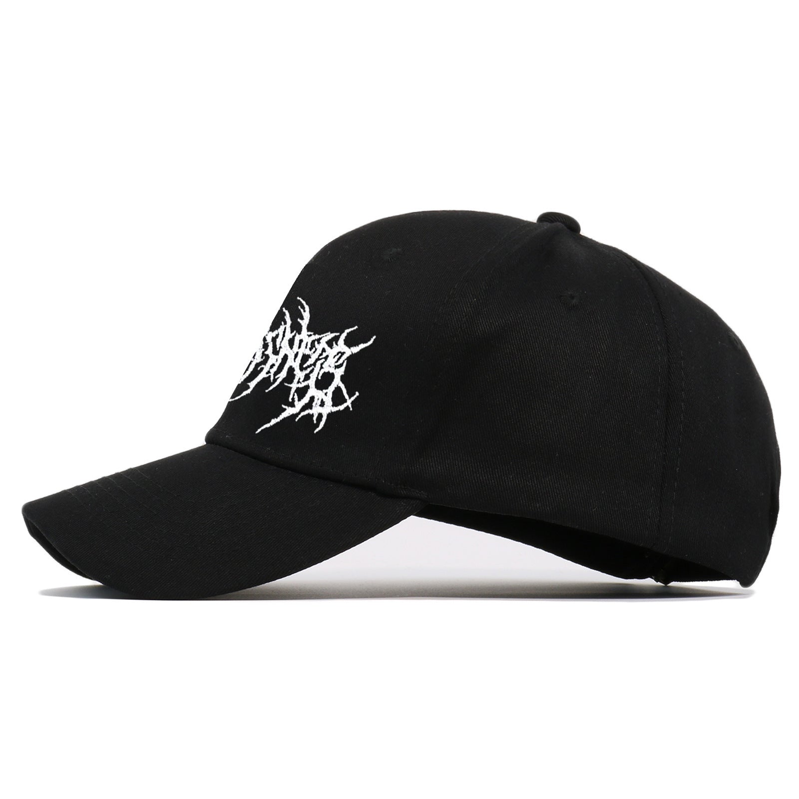 Embroidered Cotton Baseball Cap – Unisex Sun Protection Hat | Black & White