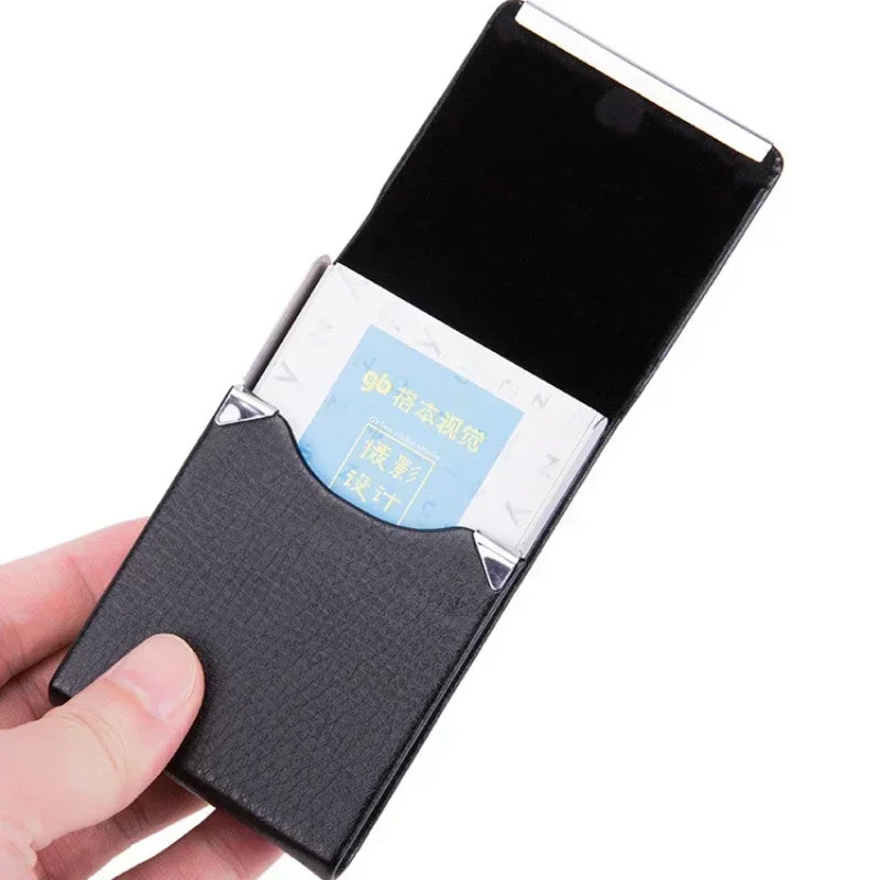 Magnetic PU Leather Card Holder Wallet