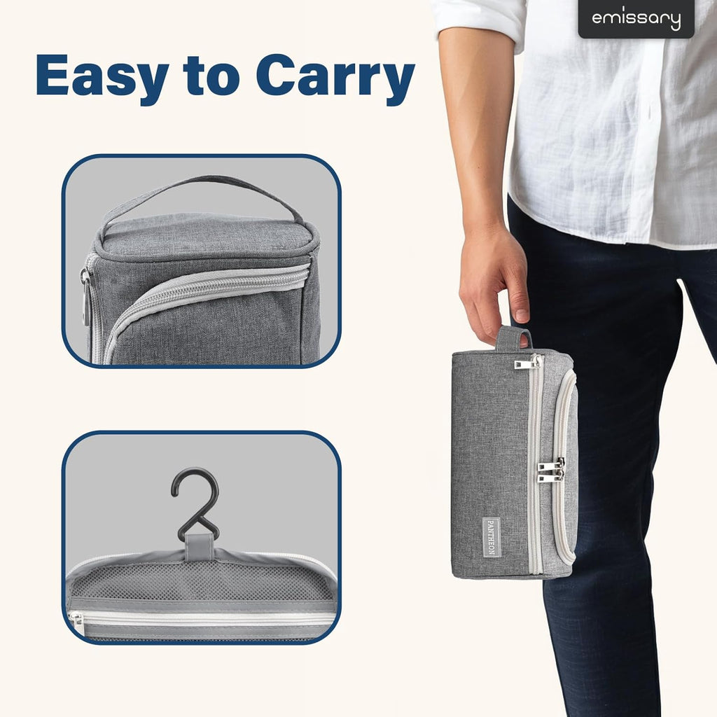 Hanging Travel Toiletry Bag for Men, Dopp Kit - Gray