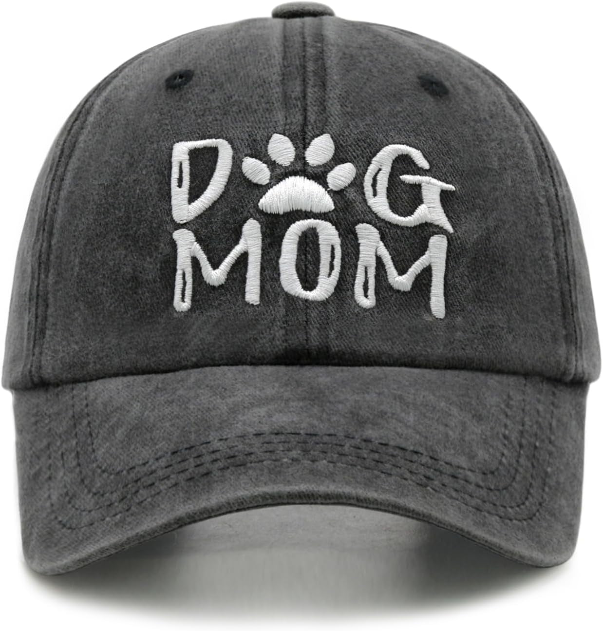 Women'S Embroidered Dog Mom Hat Adjustable Denim Baseball Cap