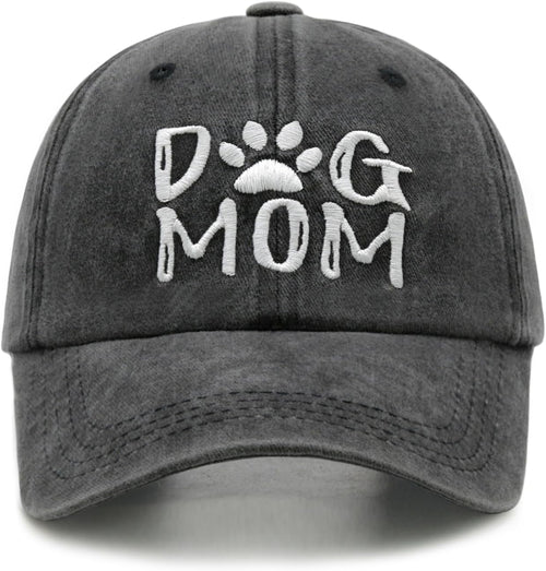 Women'S Embroidered Dog Mom Hat Adjustable Denim Baseball Cap