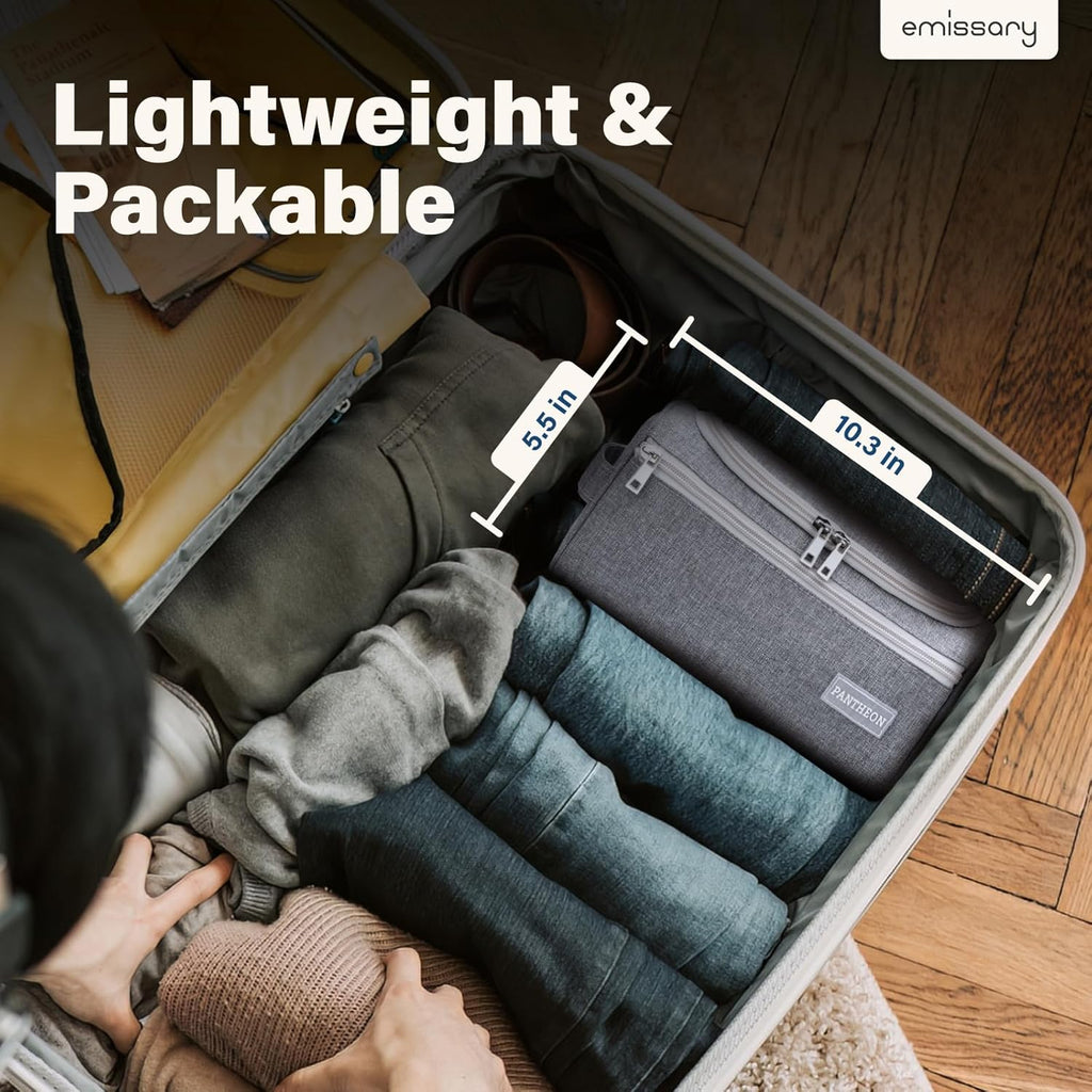 Hanging Travel Toiletry Bag for Men, Dopp Kit - Gray
