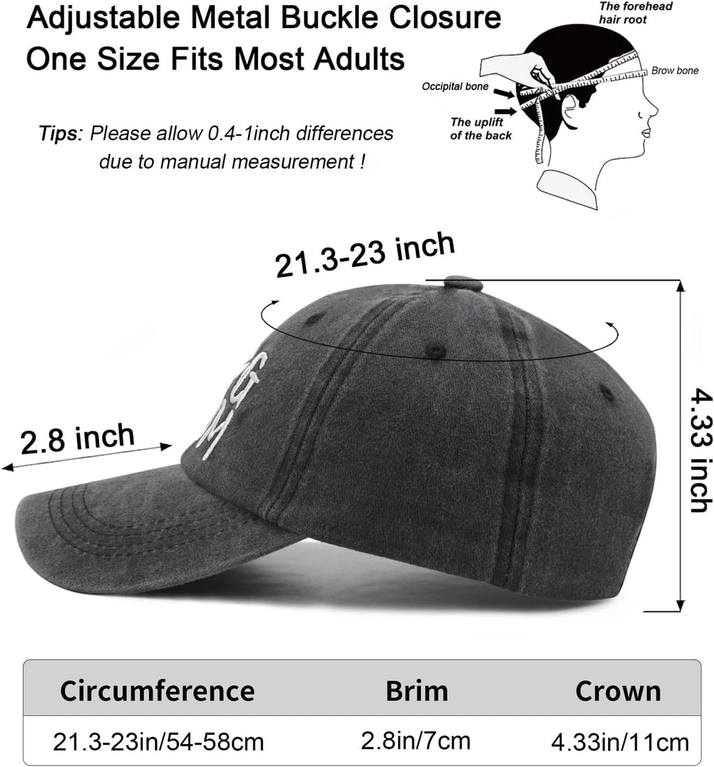 Women'S Embroidered Dog Mom Hat Adjustable Denim Baseball Cap